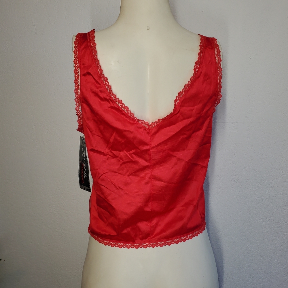 Vintage 80s Red Sheer Deadstock Camisole - Picture 2 of 8